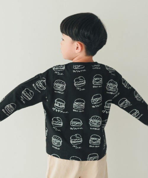 nicohrat(ニコフラート)の「nicohrat/ニコフラート いろいろバーガーロングTシャツ(Tシャツ/カットソー・キッズ・ラベンダー/ベージュ系その他6/ブラック・110cm/100cm/120cm/130cm/140cm/90cm)」の5枚目の写真