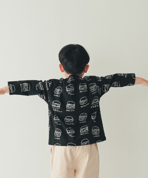 nicohrat(ニコフラート)の「nicohrat/ニコフラート いろいろバーガーロングTシャツ(Tシャツ/カットソー・キッズ・ラベンダー/ベージュ系その他6/ブラック・110cm/100cm/120cm/130cm/140cm/90cm)」の6枚目の写真