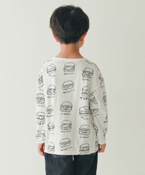 nicohrat(ニコフラート)の「nicohrat/ニコフラート いろいろバーガーロングTシャツ(Tシャツ/カットソー・キッズ・ラベンダー/ベージュ系その他6/ブラック・110cm/100cm/120cm/130cm/140cm/90cm)」の7枚目の写真