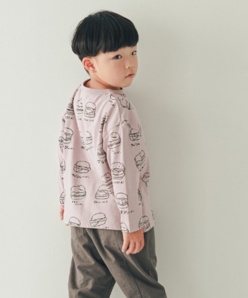 nicohrat(ニコフラート)の「nicohrat/ニコフラート いろいろバーガーロングTシャツ(Tシャツ/カットソー・キッズ・ラベンダー/ベージュ系その他6/ブラック・110cm/100cm/120cm/130cm/140cm/90cm)」の9枚目の写真