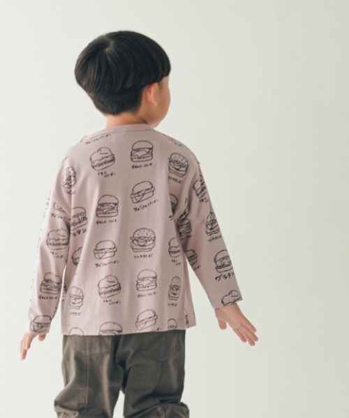 nicohrat(ニコフラート)の「nicohrat/ニコフラート いろいろバーガーロングTシャツ(Tシャツ/カットソー・キッズ・ラベンダー/ベージュ系その他6/ブラック・110cm/100cm/120cm/130cm/140cm/90cm)」の10枚目の写真