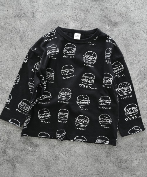nicohrat(ニコフラート)の「nicohrat/ニコフラート いろいろバーガーロングTシャツ(Tシャツ/カットソー・キッズ・ラベンダー/ベージュ系その他6/ブラック・110cm/100cm/120cm/130cm/140cm/90cm)」の11枚目の写真