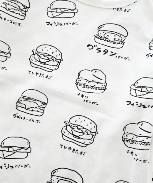 nicohrat(ニコフラート)の「nicohrat/ニコフラート いろいろバーガーロングTシャツ(Tシャツ/カットソー・キッズ・ラベンダー/ベージュ系その他6/ブラック・110cm/100cm/120cm/130cm/140cm/90cm)」の17枚目の写真