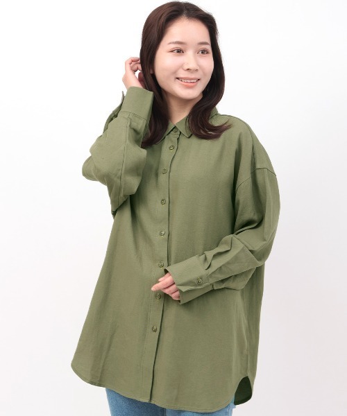 チチカカ（チチカカ）の「リネン混フロル刺繍シャツ（シャツ/ブラウス・レディース・カーキ/ナチュラル/ネイビー・FREE）」の14枚目の写真