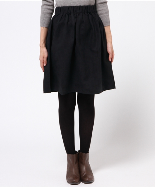 earth music&ecology（アースミュージックアンドエコロジー）の「フェイクスウェードスカート（スカート・レディース・ワインレッド/ブラウン/キャメル/ネイビー/カーキ・FREE）」の6枚目の写真