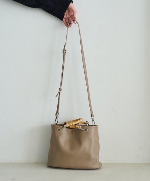 FREAK'S STORE(フリークスストア)の「BEAURE × FREAK'S STORE/ビュレ 別注 バンブーハンドルバッグ/レザートートバッグ(ハンドバッグ・レディース・ブラック/ベージュ・ONE SIZE)」の22枚目の写真