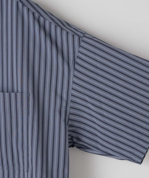 【casper john】ストライプオーバーシャツ Tie dye stripe over shirts/タイダイストライプオーバーシャツ