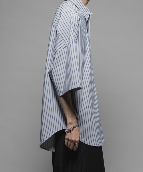 【casper john】ストライプオーバーシャツ Stripe over shirts/ストライプオーバーシャツ（シャツ/ブラウス
