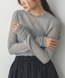 hunch | 【WEB限定/別注】ランダムリブ シアートップス(ニット/セーター)