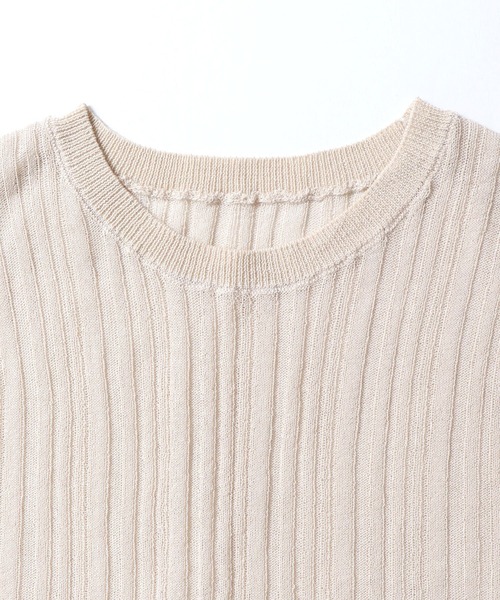 hunch(ハンチ)の「【WEB限定/別注】ランダムリブ シアートップス(ニット/セーター・レディース・ベージュ/ブラック/ライトブルー/オフホワイト/グレー・FREE)」の17枚目の写真