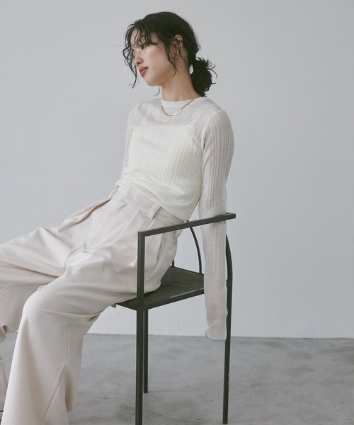 セール】【WEB限定/別注】ランダムリブ シアートップス（ニット