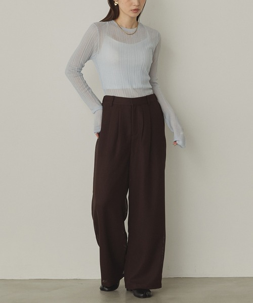 セール】【WEB限定/別注】ランダムリブ シアートップス（ニット