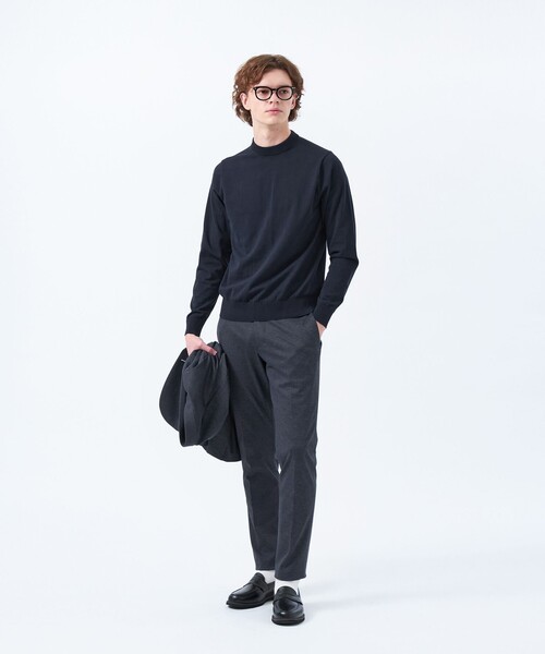 MACKINTOSH PHILOSOPHY（ﾏｯｷﾝﾄｯｼｭ ﾌｨﾛｿﾌｨｰ）の「テーラードジャージー パンツ チドリ/バーズアイ（その他パンツ・メンズ・ネイビー/チャコールグレー・38/40/42/44）」の5枚目の写真