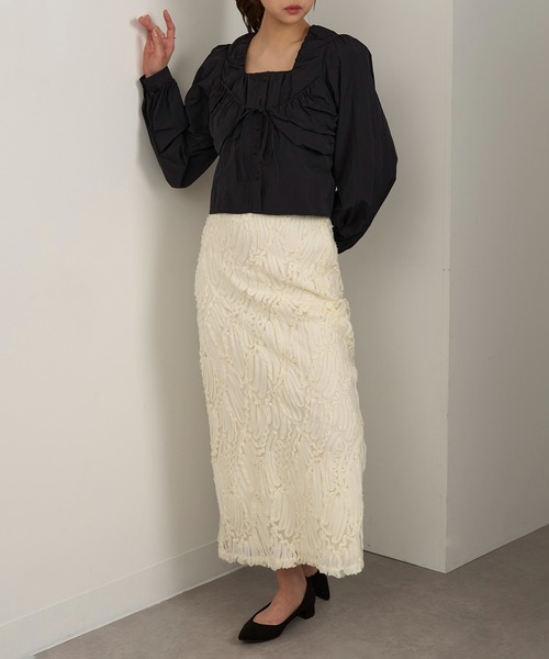 MAGASIN DE MODE Chou Chou(マガジンデモードシュシュ)の「【MAGASIN DE MODE Chou Chou】TNタフタ ビスチェレイヤード風ブラウス XNN(シャツ/ブラウス・レディース・ブラック/アイボリー/グレー・FREE)」の10枚目の写真