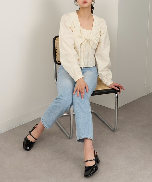 MAGASIN DE MODE Chou Chou(マガジンデモードシュシュ)の「【MAGASIN DE MODE Chou Chou】TNタフタ ビスチェレイヤード風ブラウス XNN(シャツ/ブラウス・レディース・ブラック/アイボリー/グレー・FREE)」の16枚目の写真
