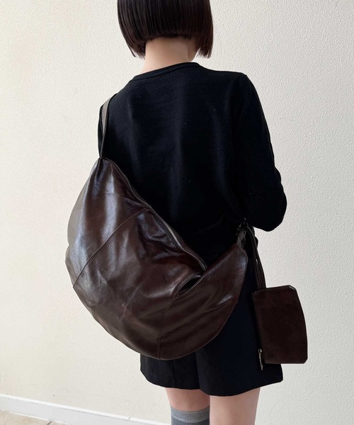 NOLITA LABORATORY（ノリータラボラトリー）の「【 NOLITA / ノリータ 】ハーフムーン メッセンジャー バッグ（ショルダーバッグ・レディース・ブラック/ブラウン/アイボリー・FREE）」の10枚目の写真
