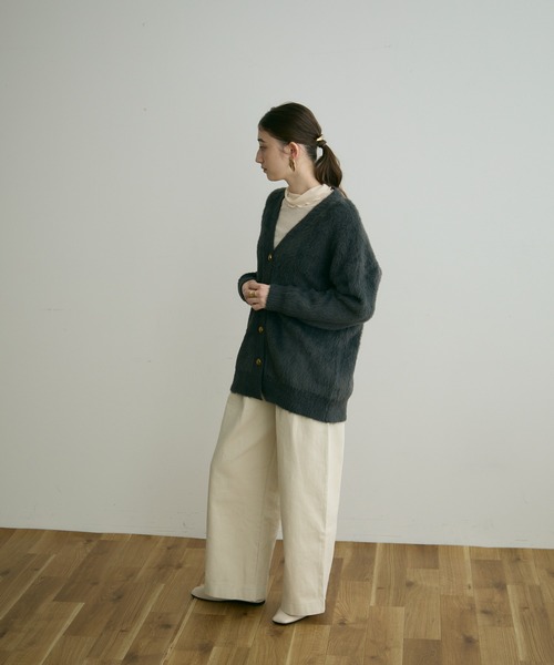 Crisp（クリスプ）の「【ZOZO限定】シャギーオーバーニットカーディガン（カーディガン/ボレロ・レディース・アイボリー/ブラウン/ベージュ/ダークグレー・FREE）」の6枚目の写真