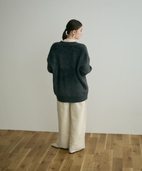 Crisp（クリスプ）の「【ZOZO限定】シャギーオーバーニットカーディガン（カーディガン/ボレロ・レディース・アイボリー/ブラウン/ベージュ/ダークグレー・FREE）」の7枚目の写真