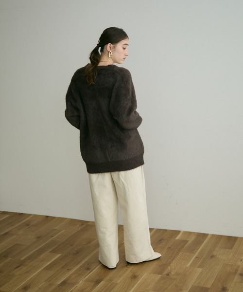 Crisp（クリスプ）の「【ZOZO限定】シャギーオーバーニットカーディガン（カーディガン/ボレロ・レディース・アイボリー/ブラウン/ベージュ/ダークグレー・FREE）」の11枚目の写真