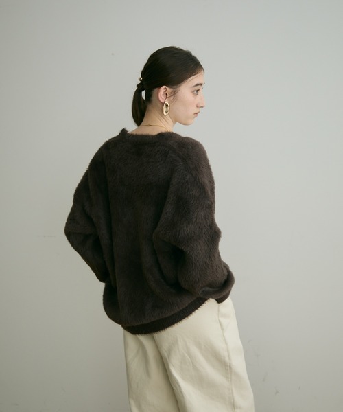 Crisp（クリスプ）の「【ZOZO限定】シャギーオーバーニットカーディガン（カーディガン/ボレロ・レディース・アイボリー/ブラウン/ベージュ/ダークグレー・FREE）」の12枚目の写真