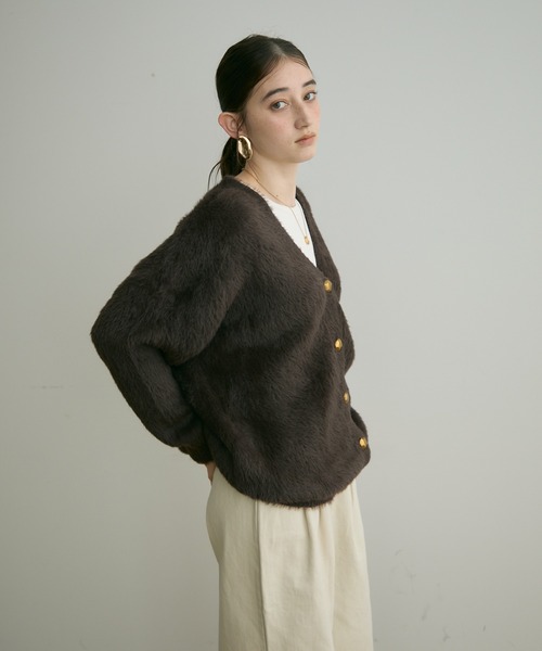 Crisp（クリスプ）の「【ZOZO限定】シャギーオーバーニットカーディガン（カーディガン/ボレロ・レディース・アイボリー/ブラウン/ベージュ/ダークグレー・FREE）」の13枚目の写真