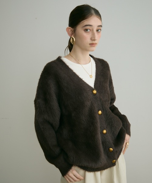 Crisp（クリスプ）の「【ZOZO限定】シャギーオーバーニットカーディガン（カーディガン/ボレロ・レディース・アイボリー/ブラウン/ベージュ/ダークグレー・FREE）」の14枚目の写真