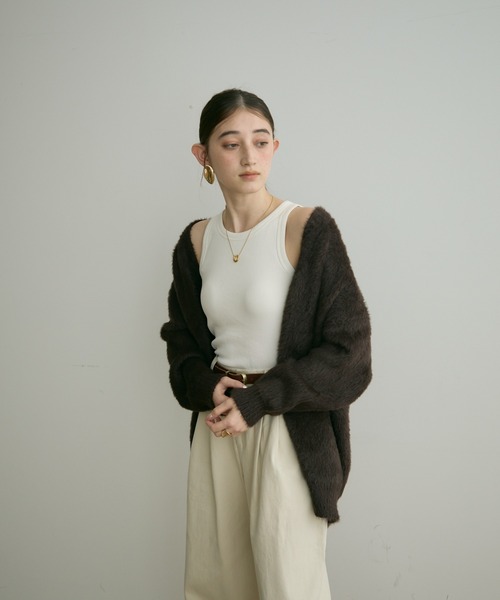 Crisp（クリスプ）の「【ZOZO限定】シャギーオーバーニットカーディガン（カーディガン/ボレロ・レディース・アイボリー/ブラウン/ベージュ/ダークグレー・FREE）」の18枚目の写真