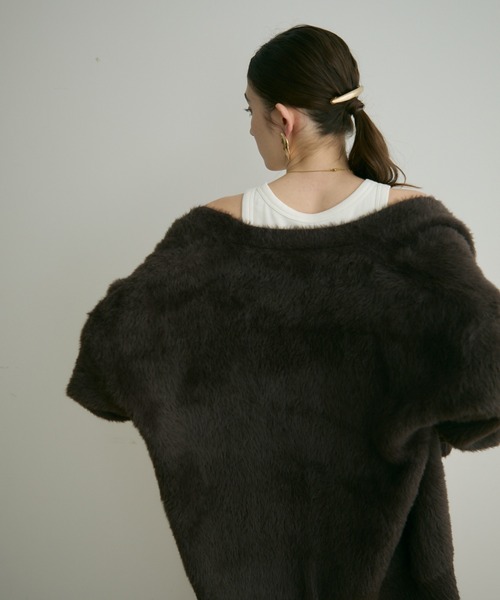 Crisp（クリスプ）の「【ZOZO限定】シャギーオーバーニットカーディガン（カーディガン/ボレロ・レディース・アイボリー/ブラウン/ベージュ/ダークグレー・FREE）」の21枚目の写真