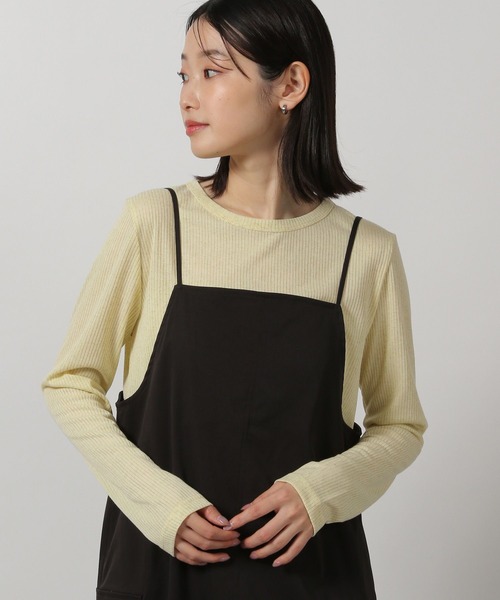 LAKOLE(ラコレ)の「シアーテレコ長袖T / 291829(Tシャツ/カットソー・レディース・イエロー/オフホワイト/ブラック/グレー・FREE)」の1枚目の写真