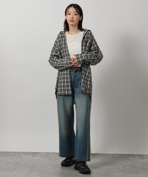 LAKOLE(ラコレ)の「シアーテレコ長袖T / 291829(Tシャツ/カットソー・レディース・イエロー/オフホワイト/ブラック/グレー・FREE)」の15枚目の写真