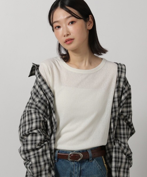 LAKOLE(ラコレ)の「シアーテレコ長袖T / 291829(Tシャツ/カットソー・レディース・イエロー/オフホワイト/ブラック/グレー・FREE)」の16枚目の写真