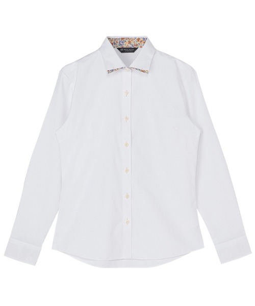 TOKYO SHIRTS(トウキョウシャツ)の「透け防止 形態安定ノーアイロン ワイド 長袖ビジネスワイシャツ(ビジネスシャツ・レディース・ブルー/ホワイト・M/LL/XL/L/S)」の2枚目の写真