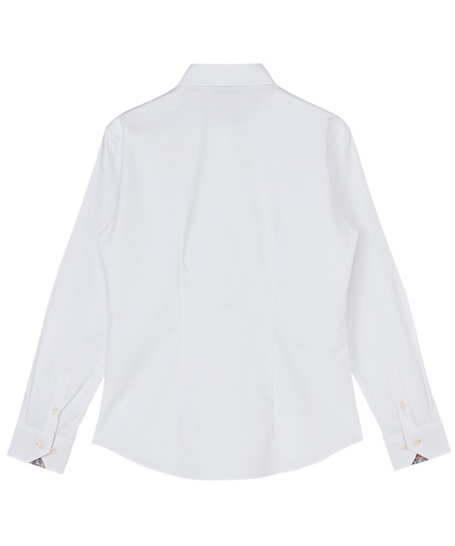 TOKYO SHIRTS(トウキョウシャツ)の「透け防止 形態安定ノーアイロン ワイド 長袖ビジネスワイシャツ(ビジネスシャツ・レディース・ブルー/ホワイト・M/LL/XL/L/S)」の3枚目の写真