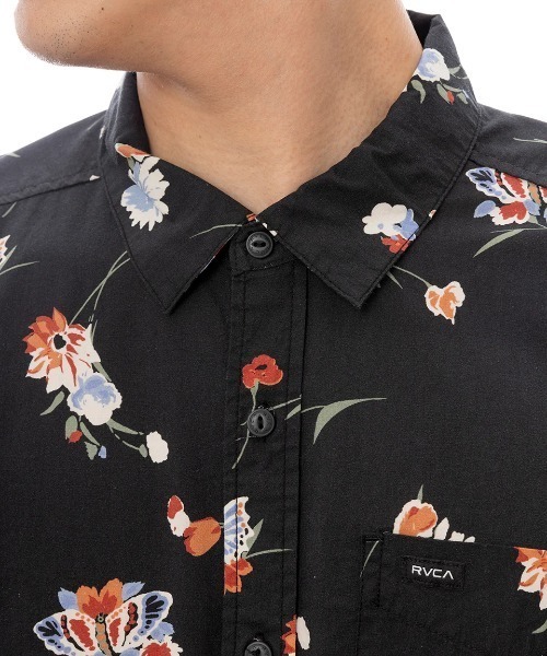 RVCA(ルーカ)の「RVCA メンズ MORNING GLORY SS 半袖シャツ 【2025年春夏モデル】ルーカ総柄半袖シャツ(シャツ/ブラウス・メンズ・ブルー系その他/ブラック系その他・X-LARGE/LARGE/MEDIUM/SMALL)」の7枚目の写真