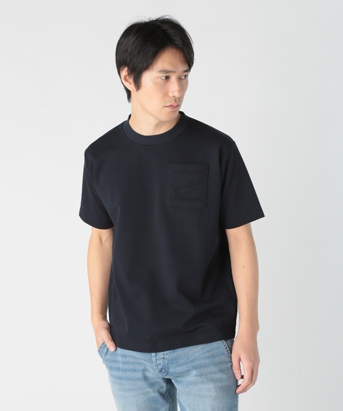 MEN'S BIGI（メンズビギ）の「【HONDA / ホンダ】別注 バイクエンブレムポケットTEE（Tシャツ/カットソー・メンズ・ネイビー/ホワイト・03/02）」の4枚目の写真