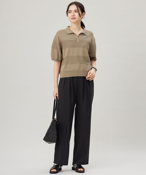 自由区（ジユウク）の「LIPストレッチワイドストレート パンツ（その他パンツ・レディース・ベージュ系/アイボリー系/ブラック系・44/46）」の15枚目の写真