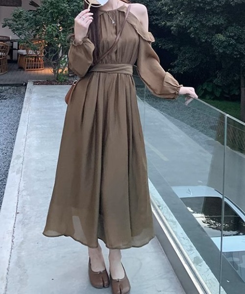 *Ulla Johnson* オープンショルダーフリルワンピース ドレス GIRL DRESS FOR NOW ドレス オープンショルダーレースワンピース