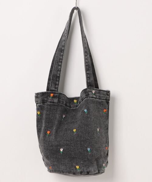BeBe②リメイクデニムチューリップバッグ デニムリメイク チューリップバッグ フリルたっぷり