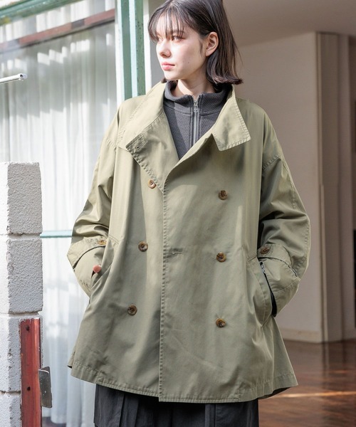 niko and...（ニコアンド）の「スタンドトレンチコート（トレンチコート・レディース・ネイビー/ベージュ/カーキ・FREE）」の10枚目の写真