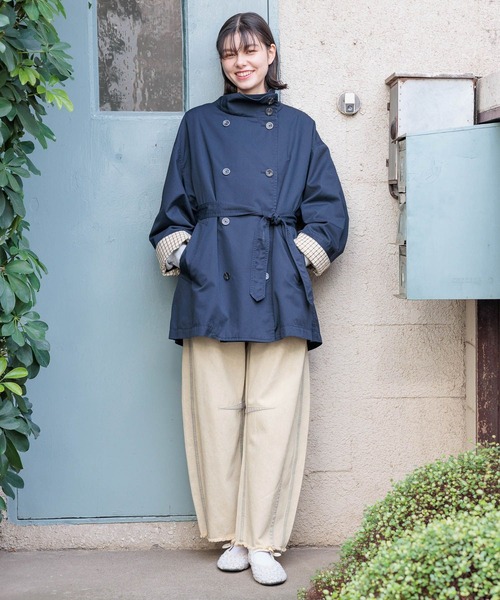 niko and...（ニコアンド）の「スタンドトレンチコート（トレンチコート・レディース・ネイビー/ベージュ/カーキ・FREE）」の13枚目の写真