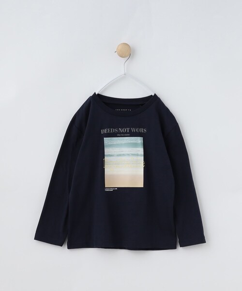 THE SHOP TK (ザ ショップ ティーケー )の「【120-150】フォトプリント長袖Tシャツ/洗濯機OK(Tシャツ/カットソー・キッズ・ネイビー/オフホワイト/グリーン系1/ネイビー系・15 /13/14/12)」の4枚目の写真