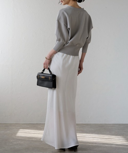 each（イーチ）の「ゴールドボタンスポンディツシュVネックカーデ（カーディガン/ボレロ・レディース・ネイビー/グレー/グリーン/ホワイト/ブラウン・FREE）」の19枚目の写真