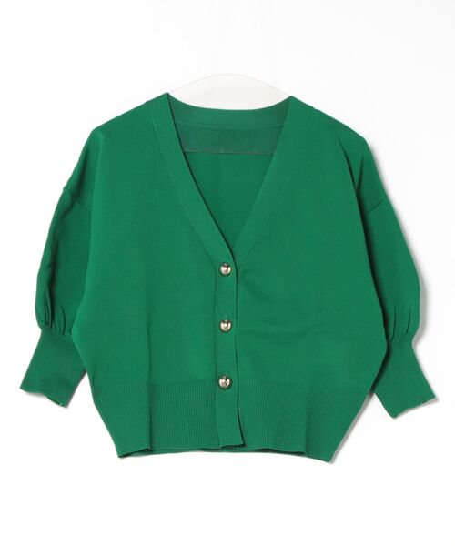 each（イーチ）の「ゴールドボタンスポンディツシュVネックカーデ（カーディガン/ボレロ・レディース・ネイビー/グレー/グリーン/ホワイト/ブラウン・FREE）」の8枚目の写真