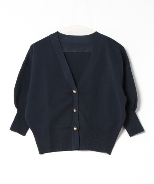 each（イーチ）の「ゴールドボタンスポンディツシュVネックカーデ（カーディガン/ボレロ・レディース・ネイビー/グレー/グリーン/ホワイト/ブラウン・FREE）」の9枚目の写真