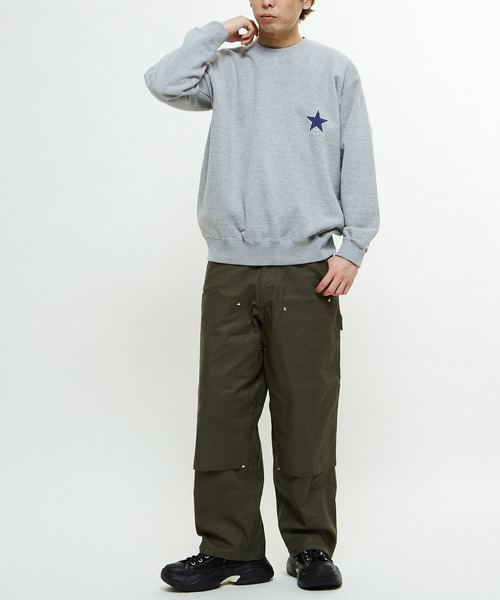 CONVERSE TOKYO（コンバーストウキョウ）の「PIGMENT DYE FLOWER LOGO SWEAT（スウェット・レディース・グレー/ピンク/ブラック・MEDIUM/SMALL）」の7枚目の写真