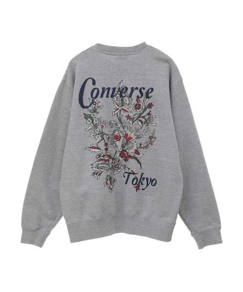 CONVERSE TOKYO（コンバーストウキョウ）の「PIGMENT DYE FLOWER LOGO SWEAT（スウェット・レディース・グレー/ピンク/ブラック・MEDIUM/SMALL）」の9枚目の写真
