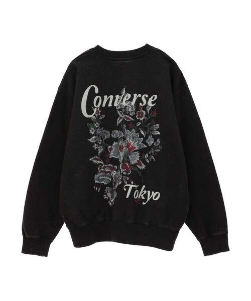CONVERSE TOKYO（コンバーストウキョウ）の「PIGMENT DYE FLOWER LOGO SWEAT（スウェット・レディース・グレー/ピンク/ブラック・MEDIUM/SMALL）」の11枚目の写真