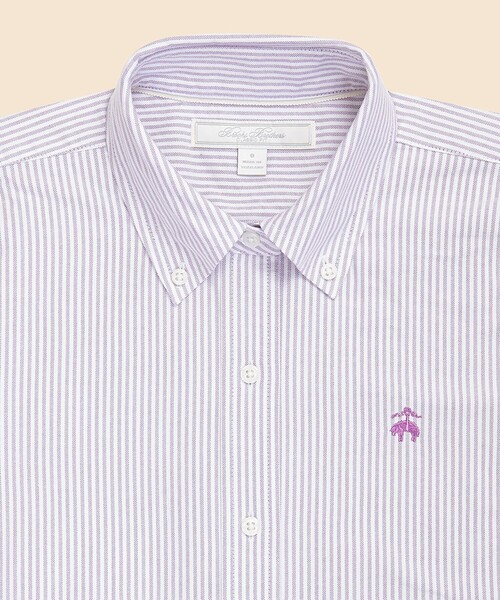 コットン オックスフォード キャンディストライプ ボタンダウンシャツ