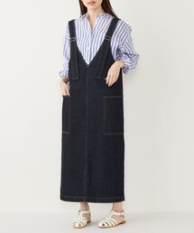 SHIPS Colors:〈洗濯機可能〉デニム ジャンパースカート