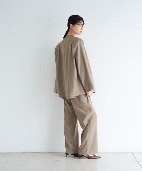 meilmada（メイルマダ）の「ノーカラーツイルジャケット（ノーカラージャケット・レディース・ベージュ/ネイビー/グレー/ネイビー系1/ベージュ系1・FREE）」の16枚目の写真